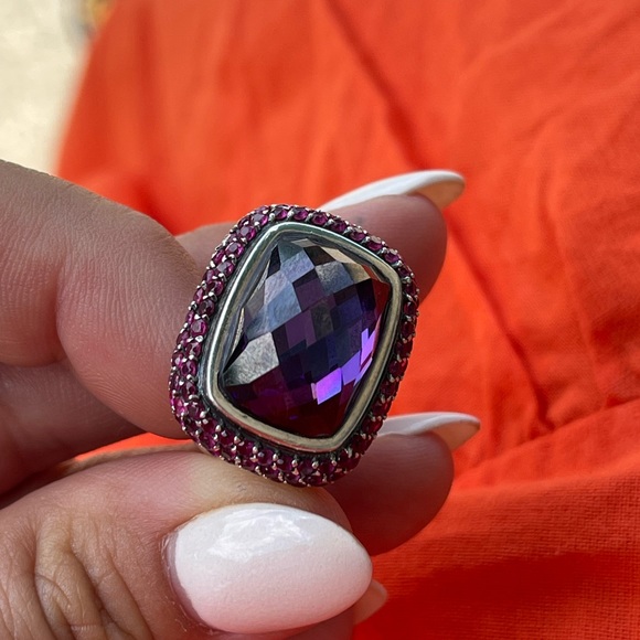 DAVID YURMAN WAVERLY AMETHYST RING PINK SAPPHIRES - Picture 8 of 12